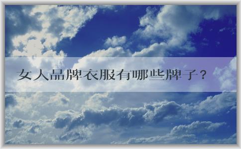 女人品牌衣服有哪些牌子？ ————排行榜、代表和國際VS國內(nèi)優(yōu)勢分析